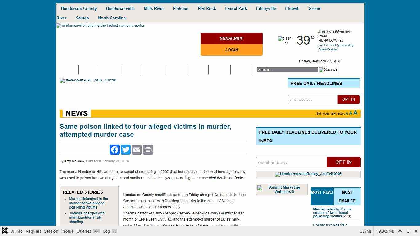 Same poison linked to four alleged victims in murder, attempted murder case - Hendersonville Lightning